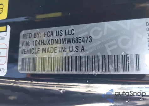 2021 Jeep Wrangler Unlimited Sport S 4X4 из США, поврежденный, VIN 1C4HJXDN0MW685473